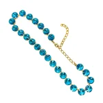 8 Clear watters crystal necklace with blue green crystals costume jewellery