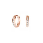 Earrings rings small with mini crystals gold plated silver