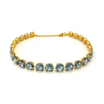 Gold plated bracelet with premium Austrian crystals “Spring waters” model 2
