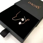 Chain earrings silver gold plated with crystals DagnyLuxe 5