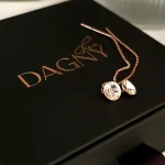 Chain earrings silver gold plated with crystals DagnyLuxe 5