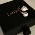Gold plated silver ring with premium Austrian crystals “Skyscrapers of Dubai” model