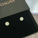Gold plated silver stud earrings with premium Austrian crystals Skyscrapers of Dubai 8mm model e