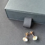 Gold plated silver stud earrings with premium Austrian crystals Skyscrapers of Dubai 8mm model e