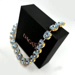 Gold plated bracelet with premium Austrian crystals “Spring waters” model 2