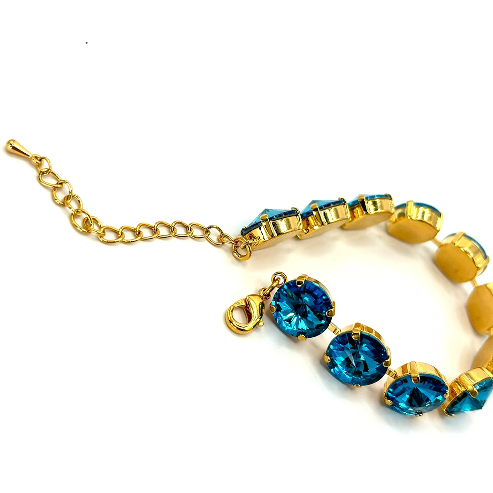 Gold plated bracelet "Clear waters" with premium Austrian crystals