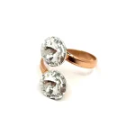 Gold plated silver ring with premium Austrian crystals “Skyscrapers of Dubai” model