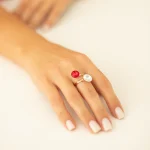 Gold plated silver ring with premium Austrian crystals Flamenco model