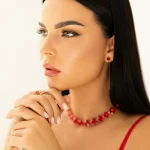 Gold plated silver ring with premium Austrian crystals Flamenco model