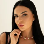 Gold plated silver stud earrings with premium Austrian crystals Skyscrapers of Dubai 8mm model e