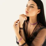 Silver plated bracelet with premium Austrian crystals “Tears of the Witch” model