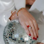 Gold plated silver ring with premium Austrian crystals Flamenco model