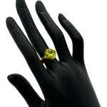 Adjustable gold plated silver ring with crystal Juicy lemon