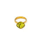 Adjustable gold plated silver ring with crystal "Juicy lemon"
