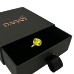 Adjustable gold plated silver ring with crystal Juicy lemon