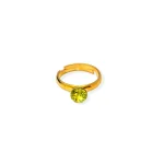 Adjustable gold plated silver ring with fine crystal “Juicy lemon”