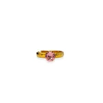Adjustable gold plated silver ring with premium Austrian crystal "Princess"
