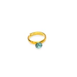 Adjustable gold plated silver ring with premium Austrian crystal Spring waters 1