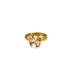 Adjustable ring with 1 crystal Sweet apricot