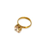 Adjustable ring with 1 crystal Sweet apricot