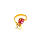 White and pink rings