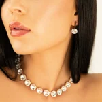 Gold plated silver earrings with premium Austrian crystals "Skyscrapers of Dubai"