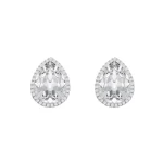 Silver drop earrings with crystals "Skyscrapers of Dubai"