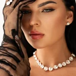 Necklace "Skyscrapers of Dubai" with premium Austrian 12mm crystals