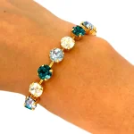 Crystal bracelet “River” with blue shade crystals