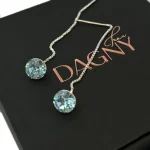 DagnyLuxe silver chain earrings Clear waters