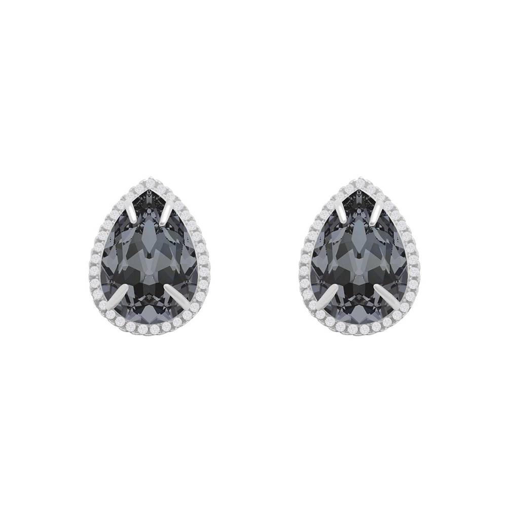 Silver drop earrings with crystals "Arabian Night”