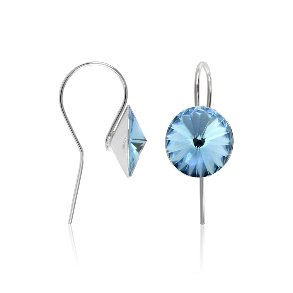 Silver earrings with crystals "Clear waters"