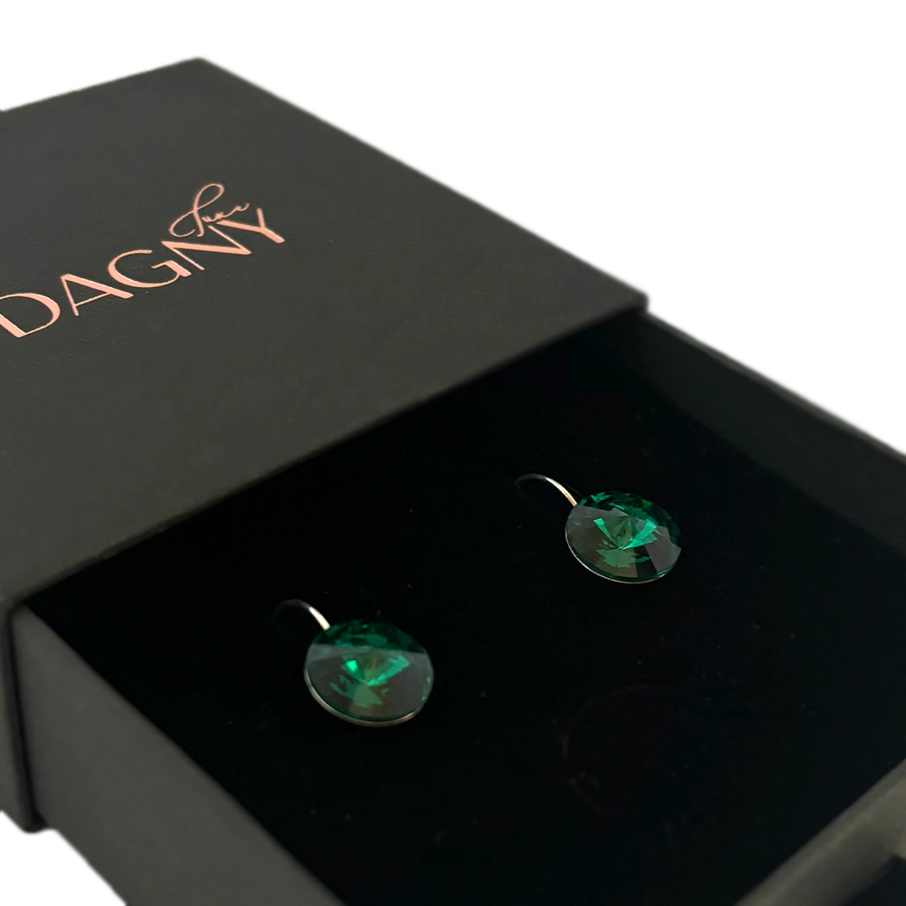 Silver earrings with crystals “A forest of wonders”