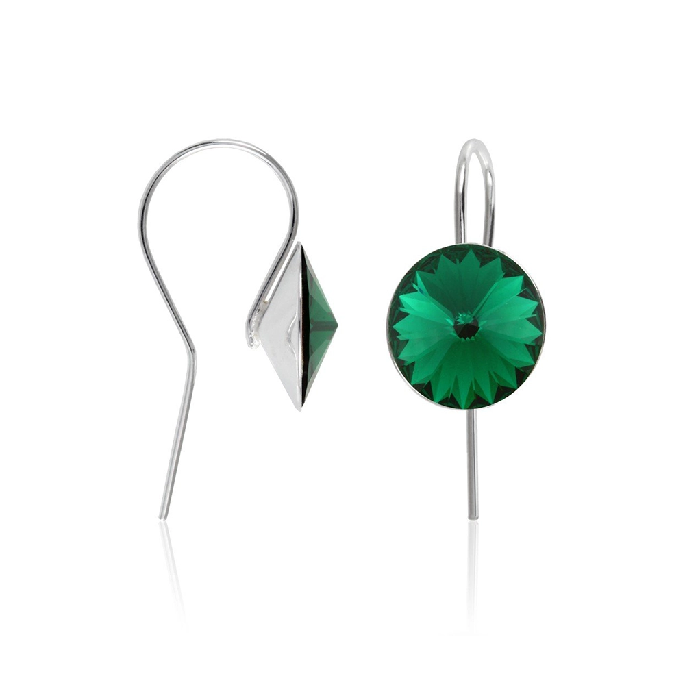 Silver earrings with crystals A forest of wonders