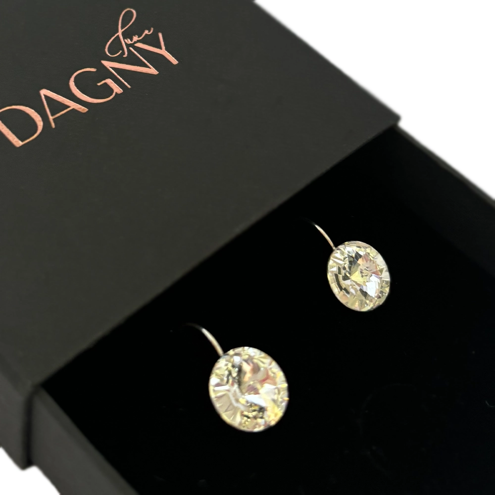 Silver earrings with crystals “Skyscrapers of Dubai”