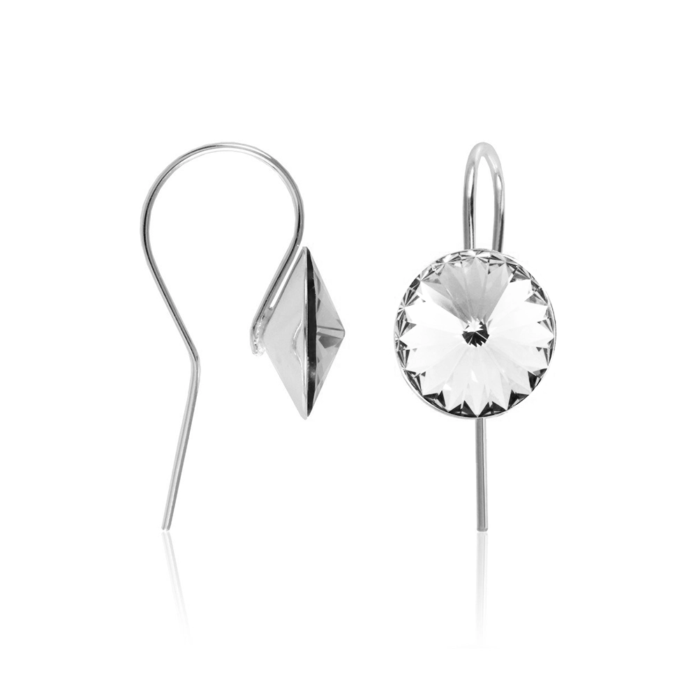 Silver earrings with crystals "Skyscrapers of Dubai”
